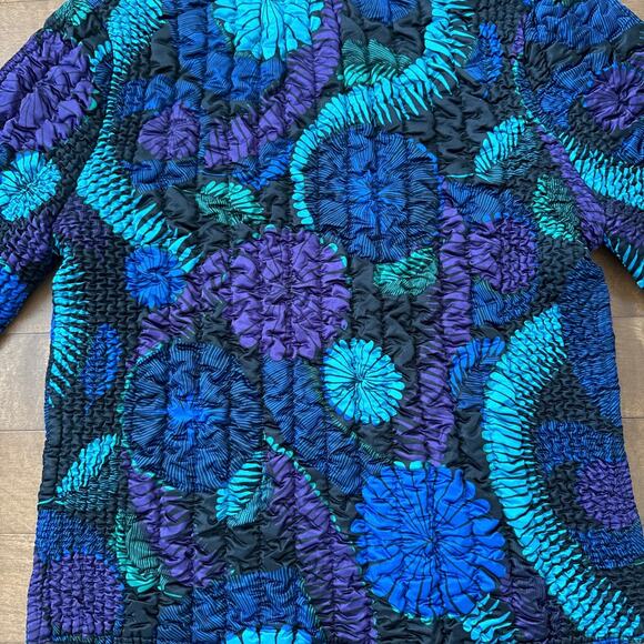 Ruby Rd 100% silk multicolored zip up jacket size medium - Picture 10 of 15